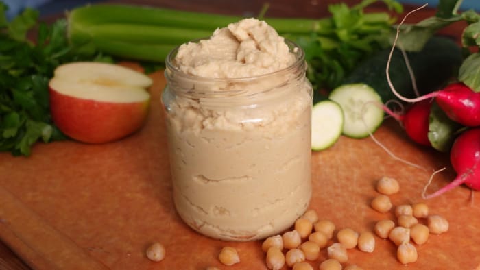 Fermented Hummus made from fermenting chickpeas