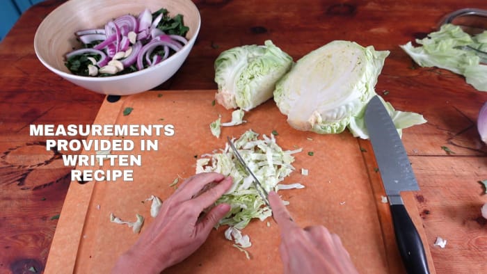 chopping vegetables cabbage