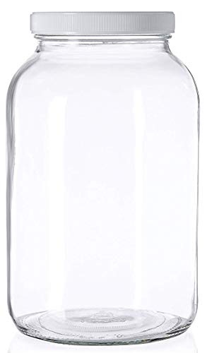 1 Gallon Glass Jar Wide Mouth with Airtight Foam Lined Plastic Lid ...